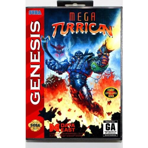 New 16 bit MD game card - mega turrican with Retail box For Sega genesis system