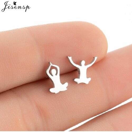Personalize OM Sign Yoga Symbol Earrings Women Sports Jewelry Men Stainless Steel Running Football Studs Motorcycle Biker Gift