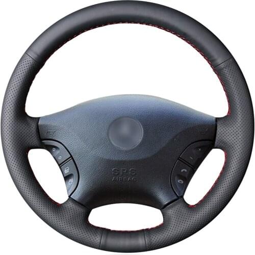 Hand-stitched Black Artificial Leather Custom Car Steering Wheel Cover for Mercedes Benz W639 Viano 2006-2011 Vito 2010-2015