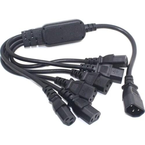 IEC 320 C14 Male Plug to 6XC13 Female Y Type Splitter Power Cord , C14 to 6 x C13, 6 Ways Output,60cm Lenght 10A 250V