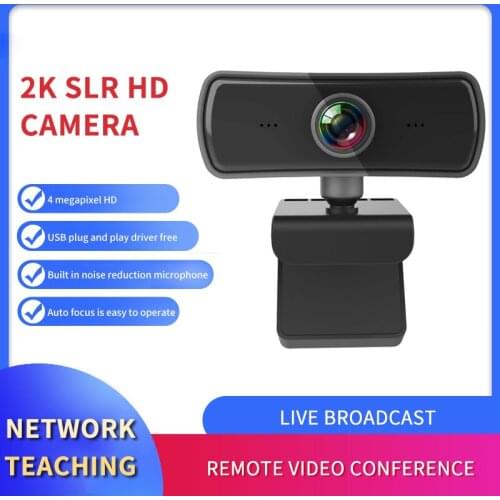 2K Webcam HD Computer PC Desktops WebCamera With Microphone Rotatable Cameras for Live Video Conference Work Blogger Youtube