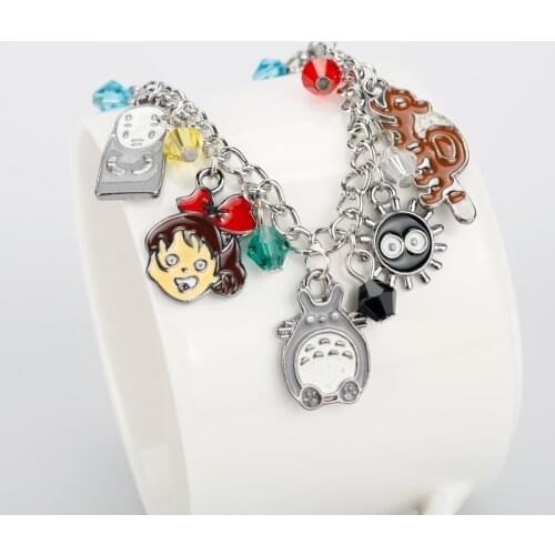 Japanese Anime Bracelets Charm Bracelet Cartoon Totoro Spirited Away Gift jewelry dropshipping