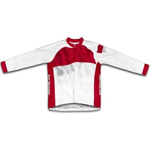 Indonesia Flag Winter thermal Cycling Jerseys Long Sleeve Winter Clothing Clothing