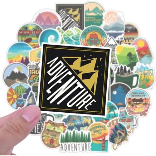10/50PCS Camping Travel Stickers Wilderness Adventure Outdoor Landscape Waterproof Decal Sticker to DIY Suitcase Laptop Car