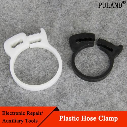 10pcs Hose Clamp 3.8~59mm Plastic Line Water Pipe Strong Clip Spring Hoops Fuel Air Tube Fitting Fastener Fixed Tool White Black