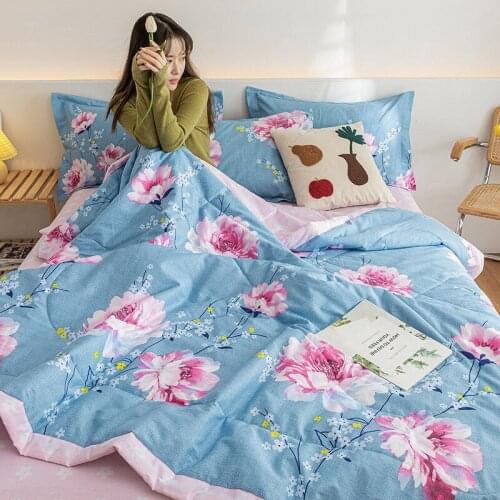 100% Cotton Summer Quilt Air Conditioning Single Double Hotel Comforter Bedding Sets Coverlet Coverlet Funda Futon Fashion New