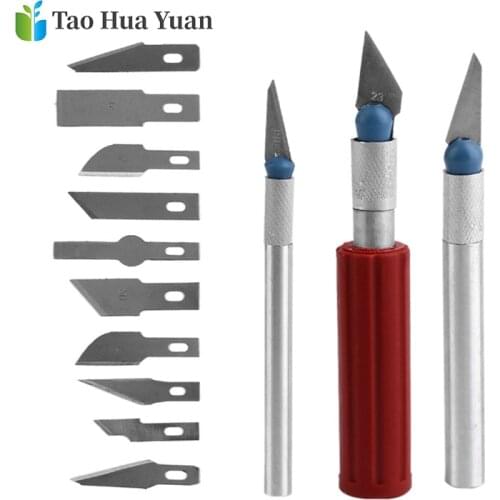 13pcs Blades Stainless Steel Engraving Knife Blades Metal Blade Wood Carving Knife Blade Replacement Surgical Scalpel Craft AA