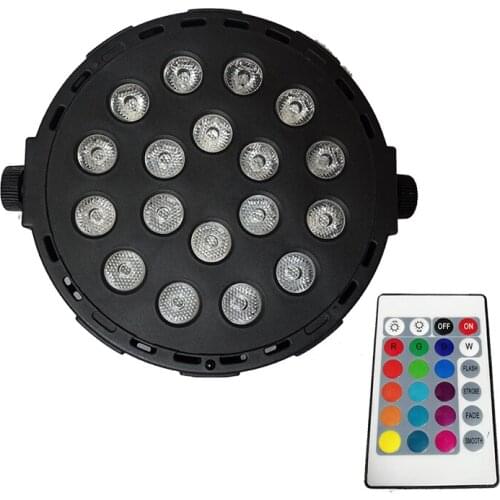 Hot Sale 18Pcs 1W RGB Dj Led Par Light With Remote Control Stage Effect Coloring Lighting Good Use For KTV Disco Night Club Sow