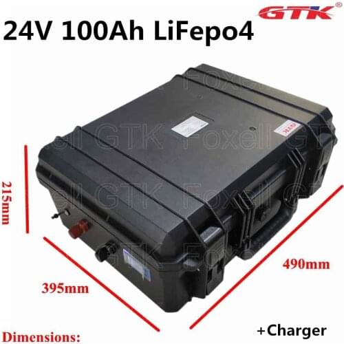 24V 100Ah LiFepo4 lithium battery pack for golf cart golf trolley solar energy storage solar panel UPS autocaravans RV campers