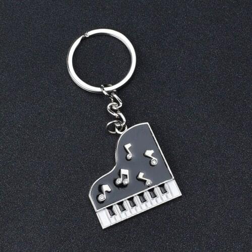 FREE shipping by FEDEX 100pcs/lot Wholesale Zinc Alloy Piano Keyring Metal Music Piano Keychain for Promotion