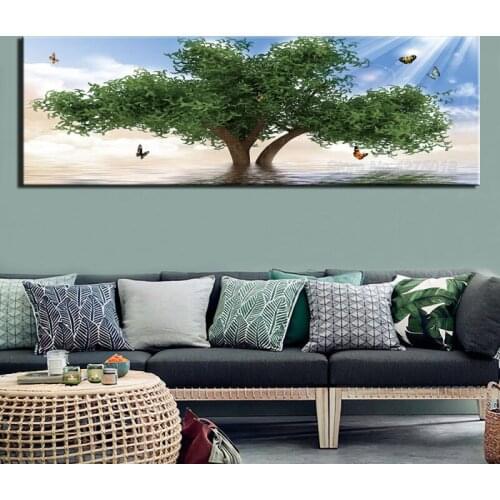 Large 5D DIY Diamond painting natural scenery 3D Diamond Embroidery Cross Stitch Rhinestone Wedding decoration green tree YG1863