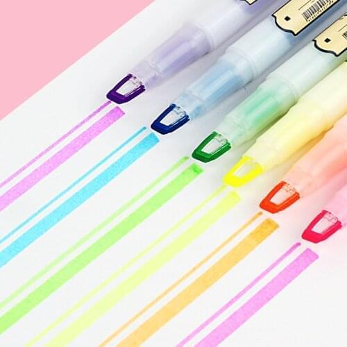 Colored Hollow Dual Tip Highlighter Pen Marker Artist Painting Drawing Writing Marking Office School Supply Student Stationery