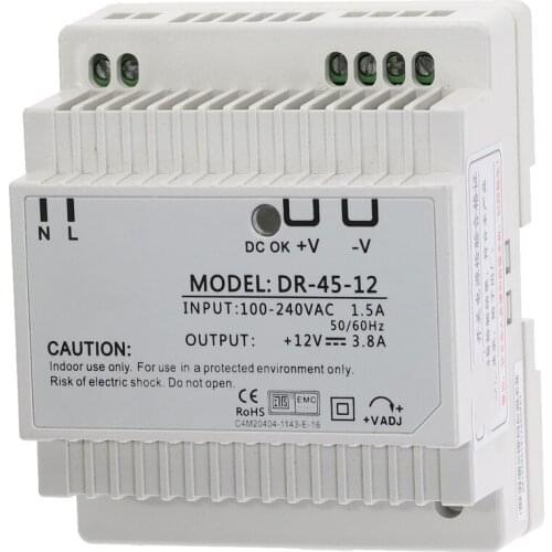 DR-45 45W Single Output 5V 12V 24V Din Rail Switching Power Supply DR-45-5 DR-45-12 DR-45-24 Power Transformer