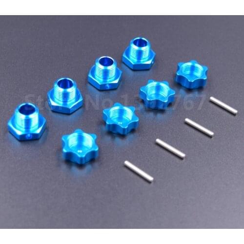 HSP 1/8 Aluminum Alloy Parts Tires Adapter Wheel Nut 4pcs/lot 17mm Aluminum Hex Hubs with Pins RC Car For 1/8 Scale Models