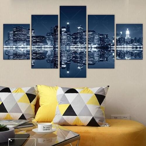 Canvas Painting Home Art New York Scenery Poster And Print Wall Art Night View Landscape Picture Wall Decor Home Decoration