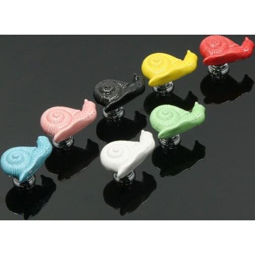 Ceramic Art Child Cartoon Handle Modern Simple Drawer Cabinet Wardrobe Black and White Single Hole Handle