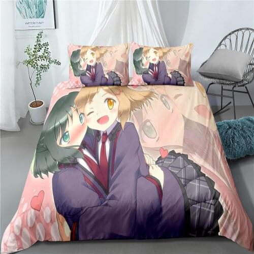 Symphogear XV series bedding set cartoon soft microfiber duvet cover pillowcase full set of oversized home