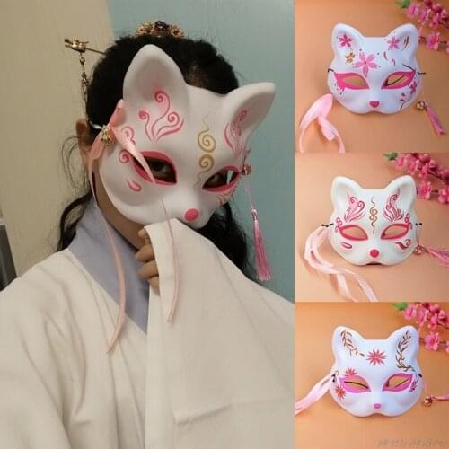 Cat Masks For Adults Cat Mask for Christmas Costume Animal Cosplay Kabuki Half Face Cat Masks Masquerade Party ly13 21wholesales