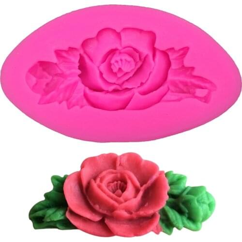 Mini Rose Shaped DIY fondant cake silicone moulds chocolate confectionery for cupcake decoration kitchen Baking tools FT-0050
