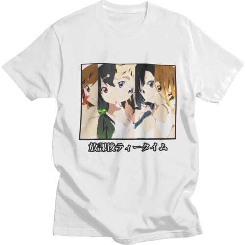 Mens Musical Anime K-On-Yui Hirasawa T-Shirt Streetwear Japan Music Manga Tshirt Short Sleeve Cool T Shirt Homme Cotton Tee
