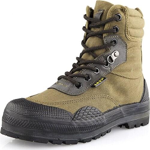 High Tube Men Outdoor Climbing Breathable Canvas Shoes Male Training Hunting Jungle Desert Walking Camouflage Espadrilles Shoes