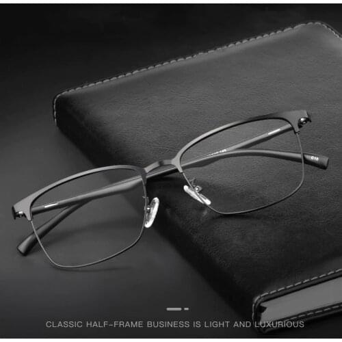 Mens ultralight business retro alloy full frame glasses frame square glasses frame optical prescription glasses frame 89027