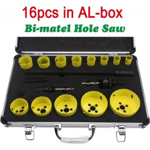 Pipe hole opener set bimetal hole saw factory wholesale 16 sets of 19-76mm metal hole opener