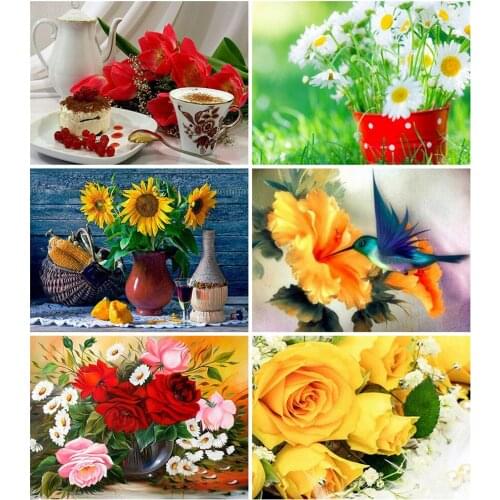 NEW Full Square Diamond Mosaic Sunflower 5D Diamond Painting Set Diamond Embroidery Sale Rhinestone Picture Decor Christmas