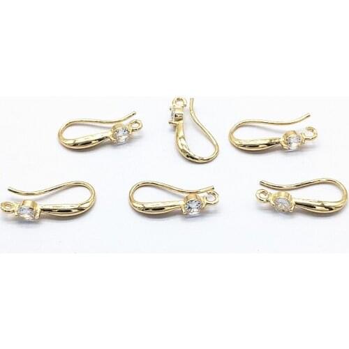New arrival! 19x4mm 100pcs Copper/Cubic Zirconia Ear hook for Jewelry Earrings parts,hand Made Earrings Findings Jewelry DIY