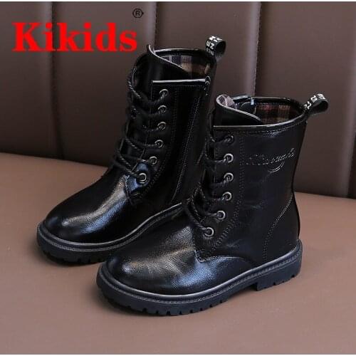 KIKIDS New Popular Style Winter Childrens Snow Boots Boys Girls Fashion Waterproof Warm With Fur Shoes Thick Mid Non-Slip Boots