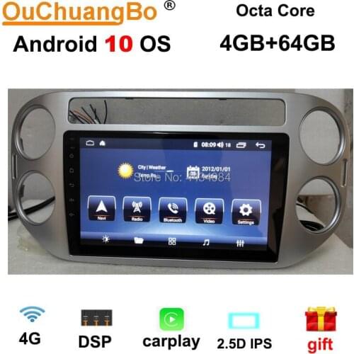 Ouchuangbo 9 inch car stereo gps radio audio player for Tiguan 2010-2015 support carplay 8 core DSP 4+64 android 10.0 OS