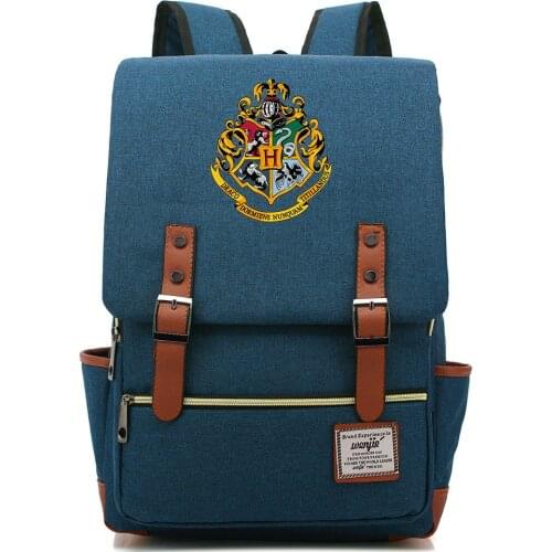 Magic School Wizards USB Charging Shoolbag Hogwartes Four House Backpack Students Travel Notebook Laptop Bags