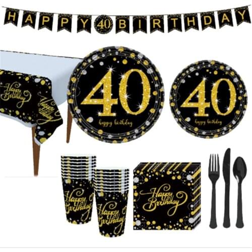 Happy Birthday 30 40 50 60 70 80 Years Old Adult Party Decoration Disposable Supplies Set Bachelor Party Hen Party
