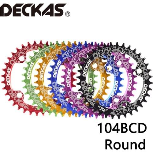 Deckas Crankset Cycling Parts 104BCD Round narrow wide Chainring MTB bicycle 104BCD 32T 34T 36T 38T crankset Tooth plate Parts