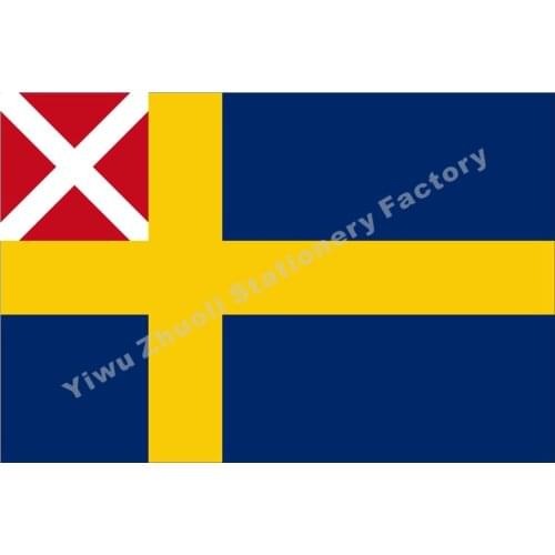 Swedish and Norwegian merchant flag 1818 150X90cm (3x5FT) 120g 100D Polyester Double Stitched High Quality Banner Free Shipping