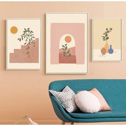 Modern Small Fresh Morandi Geometric Posters And Prints Abstract Wall Art Canvas Painting Living Room Background Home Decor