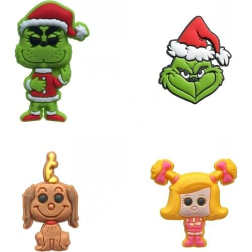 1pcs/1Set Christmas PVC Shoe Charms Buckles Shoes Accessories Decorations Ornaments Fit For Croc JIBZ Shoes Bands Party Gift