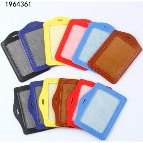 High quality 619 PU Material Horizontal and verticall Badge Holder Accessories School student office ID Bank Card Bus Card