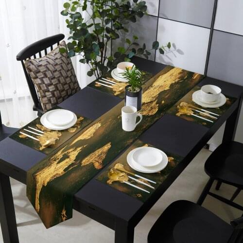 Wold Map Vintage Table Runner Table Mats Cover For Home Wedding Banquet Festival Party Catering Hotel Table Decoration
