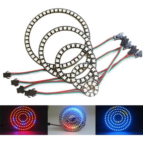 Addressable WS2812B pixel Ring 8 16 24 35 45 128 LEDs WS2812 5050 RGB LED Ring WS2812 ic Built-in RGB DC 5V ws2812B Led Light