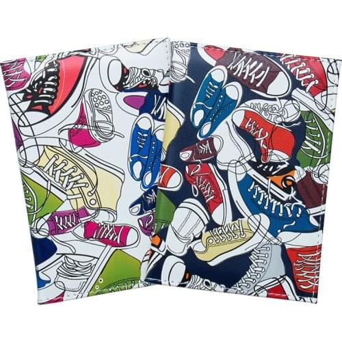 Zoukane Printed Travel Shoes Canvas Shoes Passport Cover PU Leather Case ID Holder Travel Accessories Passport Wallet ZSPC35