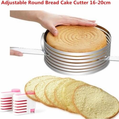 1PC Adjustable Round Bread Cake Cutter Slicer Stainless Steel Cake Cutter 6 Layers Slicer Mousse Ring Mould Baking Tool