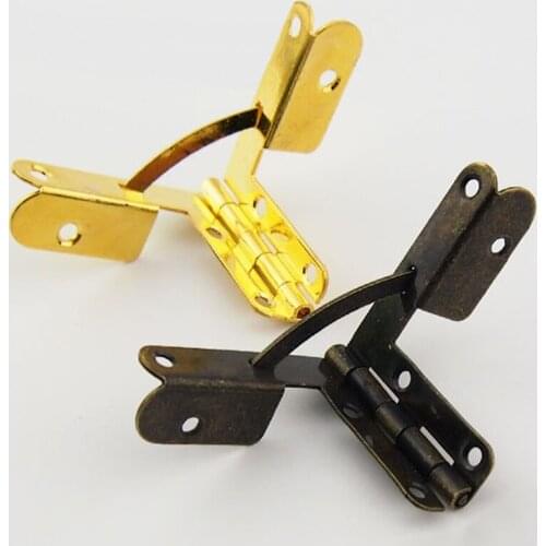 10pcs 53*40mm Retro Jewelry boxs Hinge support Iron Spring Hinge Antique Bronze For Miniature Furniture Hinges