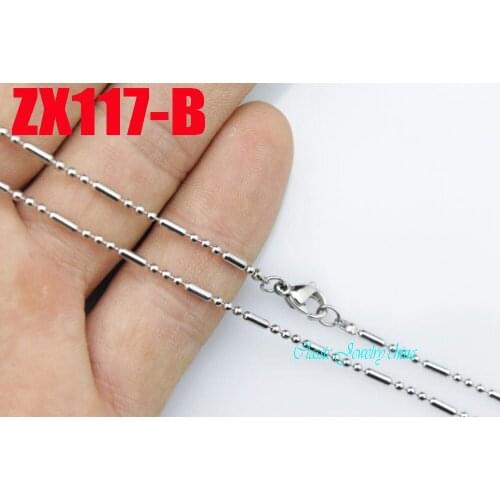 14"-38" 1.5mm 3+1 ball chain with lobster clasp stainless steel necklace fashion beads chain women jewelry chains 20pcs ZX117-B