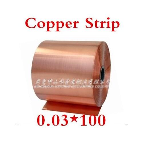 2 meters 0.03x100mm 0.03mm High Quality Copper foil,Copper tape,Copper Strip