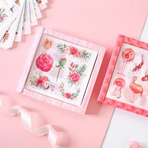 20pcs/box Small Fresh Stickers Girl Hand Account Sticker Children Decorative Stationery Sticker Favor Papeleria