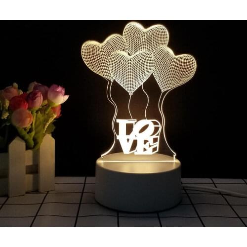 Custom 3D DIY Acrylic Ornaments LED Night Light Bedroom Decor Creative Luminous Novelty Ornament Kids Gifts