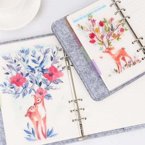 5Pcs/set 6 holes A5 A6 Notebook Filler Spiral Planner Divider insert Refill Loose Leaf Journal Agenda