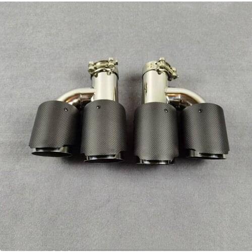 Car Exhaust Pipe Accessories Car Universal Matte Carbon Fiber H Model Stainless Steel Out 76/89/101/114MM Muffler Tip
