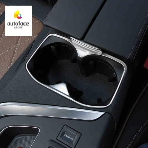 Stainless Steel Center Console Front Water Cup Holder Car Interior Cover Trim For Peugeot 3008 GT 5008 2017 2018 Accessories